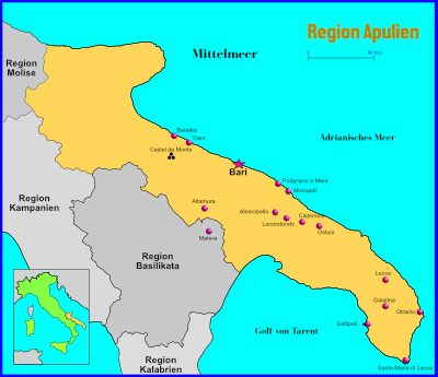 Karte: Apulien